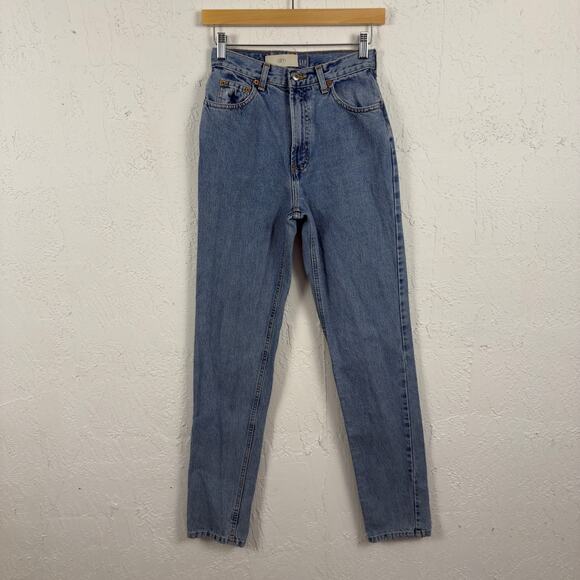 Vintage 90s GAP Women’s Blue Denim Jeans Size 4 Long High Rise 26x32.5 Y2K - Picture 1 of 6